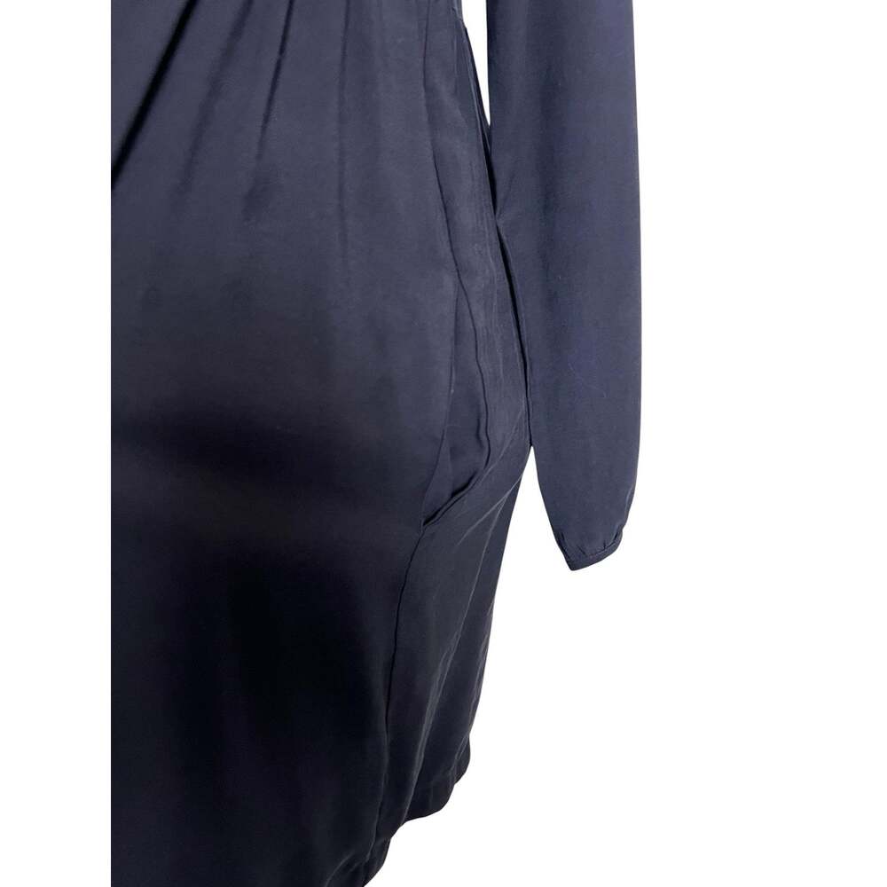 RUHM Mini Shift Dress Womens Navy Long Sleeve Pockets Work Office Smock M - Picture 4 of 9
